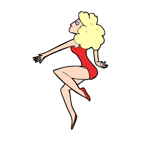Dessin animé femme dansante — Image vectorielle
