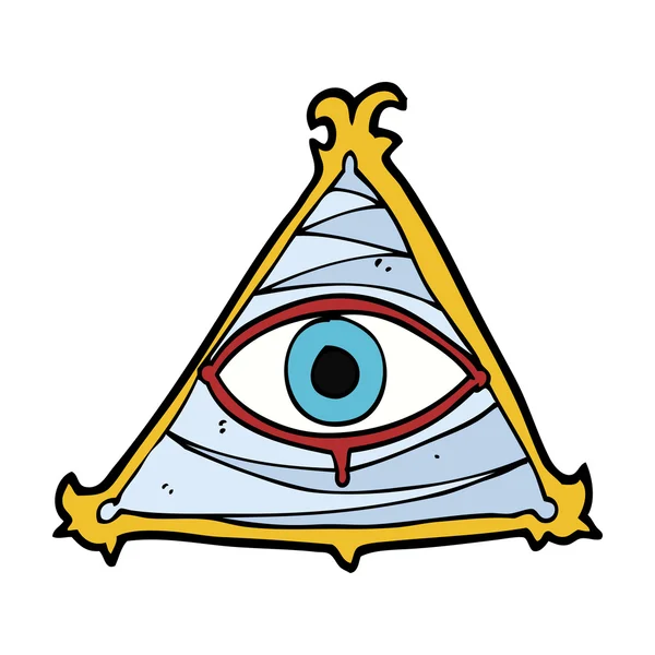 Dibujos animados símbolo del ojo místico — Archivo Imágenes Vectoriales