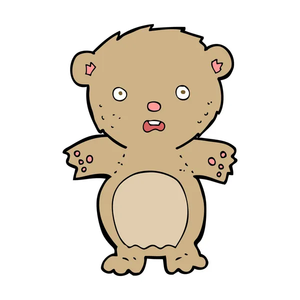 Frightened teddy bear cartoon — Stock Vector