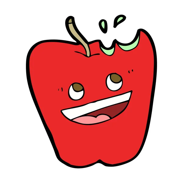 Mutlu apple cartoon — Stok Vektör