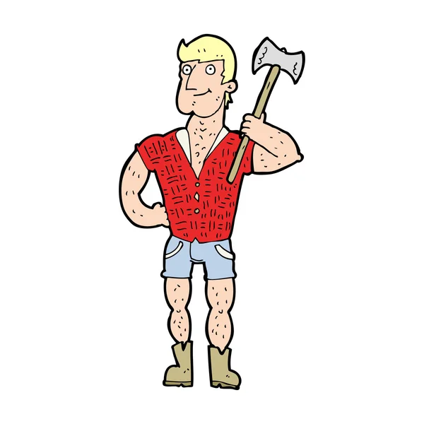 Cartoon lumberjack — Stock Vector
