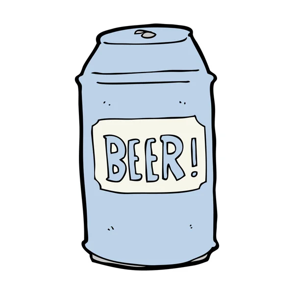 Lata de cerveza de dibujos animados — Vector de stock