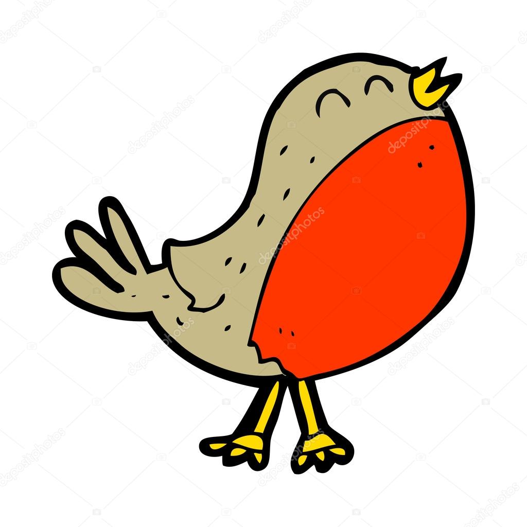 Download Cartoon christmas robin — Stock Vector © lineartestpilot ...