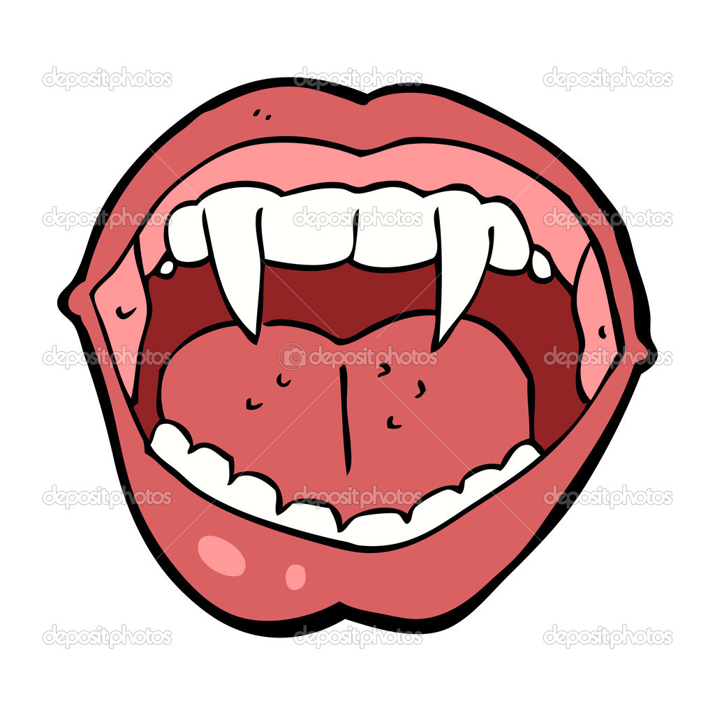 Cartoon vampire mouth — Stock Vector © lineartestpilot 38159293