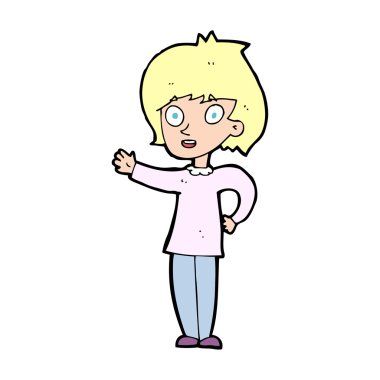 karikatür mutlu kadın