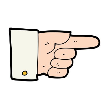 el işaret eden karikatür