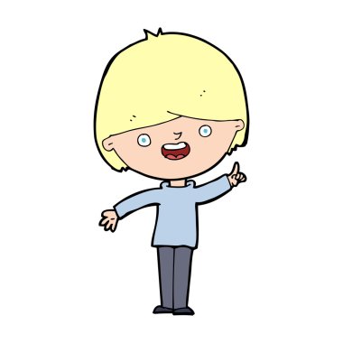 karikatür mutlu çocuk