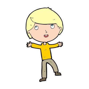 karikatür mutlu çocuk