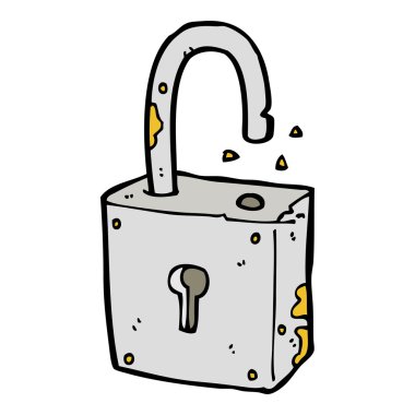 caroon paslı eski asma kilit