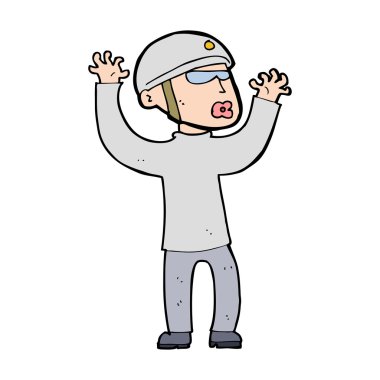 Karikatür güvenliği panikliyor.