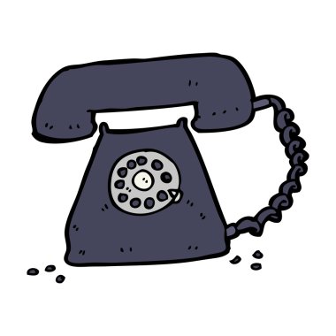 karikatür retro telefon