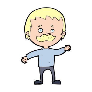 Çizgi filmdeki bıyıklı adam.