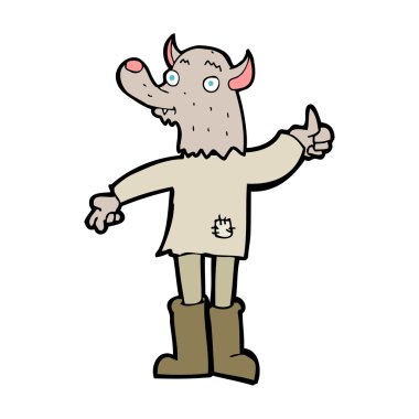 karikatür komik kurt adam