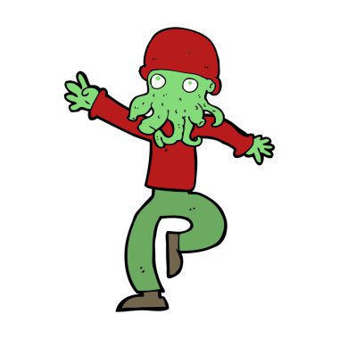 Çizgi film uzaylı canavar adam