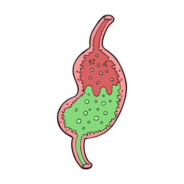 karikatür kabarcıklanma mide