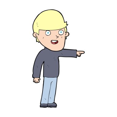 karikatür işaret eden adam