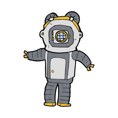 çizgi film derin deniz dalgıcı