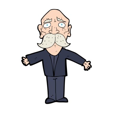 karikatür dissapointed yaşlı adam