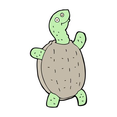 karikatür mutlu kaplumbağa