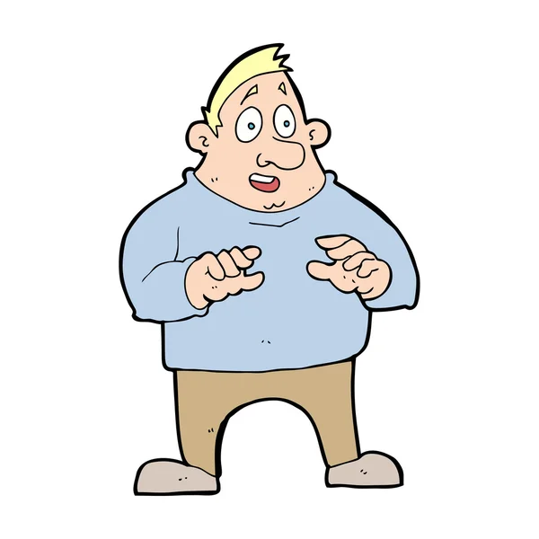 Cartoon excited overweight man — Stock Vector