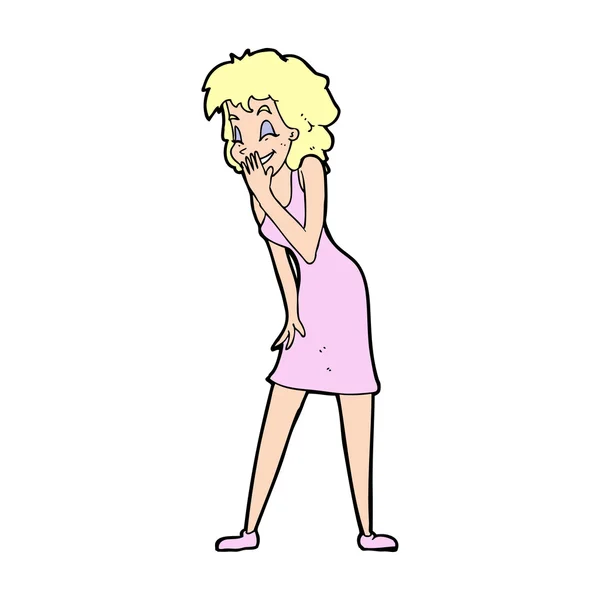 Dessin animé femme riant — Image vectorielle