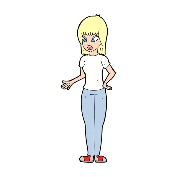 Cartoon vrouw uit te leggen — Stockvector