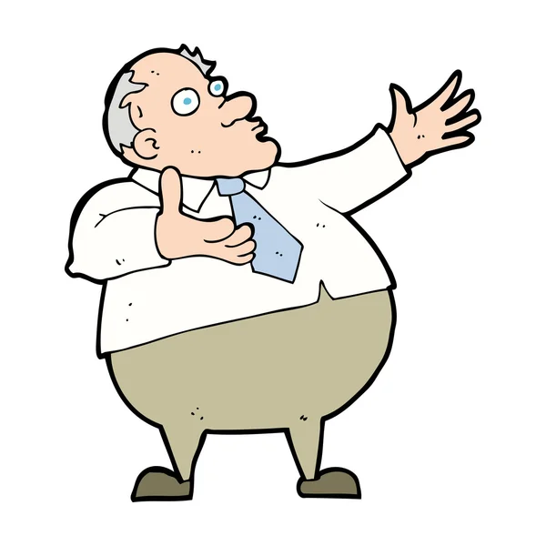 Cartoon geïrriteerd middelbare leeftijd man — Stockvector