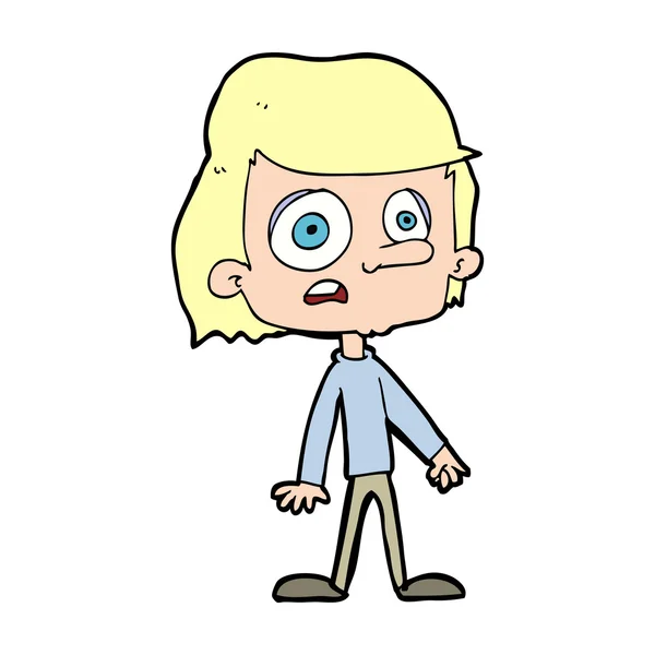 Cartoon bezorgd jongen — Stockvector