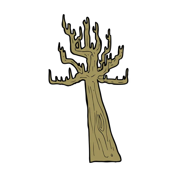 Viejo árbol desnudo de dibujos animados — Vector de stock