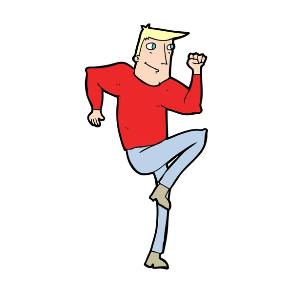 Cartoon man joggen op plek — Stockvector