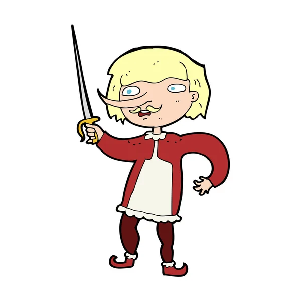 Cartoon musketeer — Stockvector