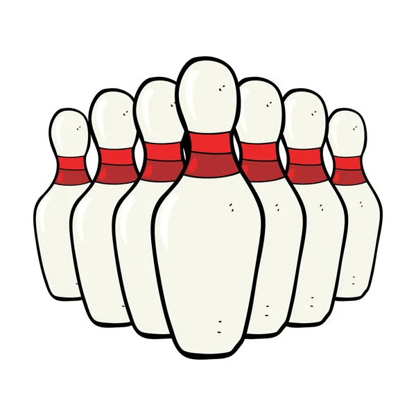 Bowling bábukat rajzfilm — Stock Vector