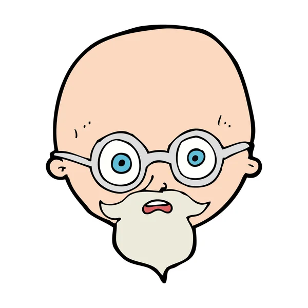 Dessin animé choqué homme avec barbe — Image vectorielle