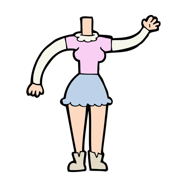 Dibujos animados cuerpo femenino — Vector de stock