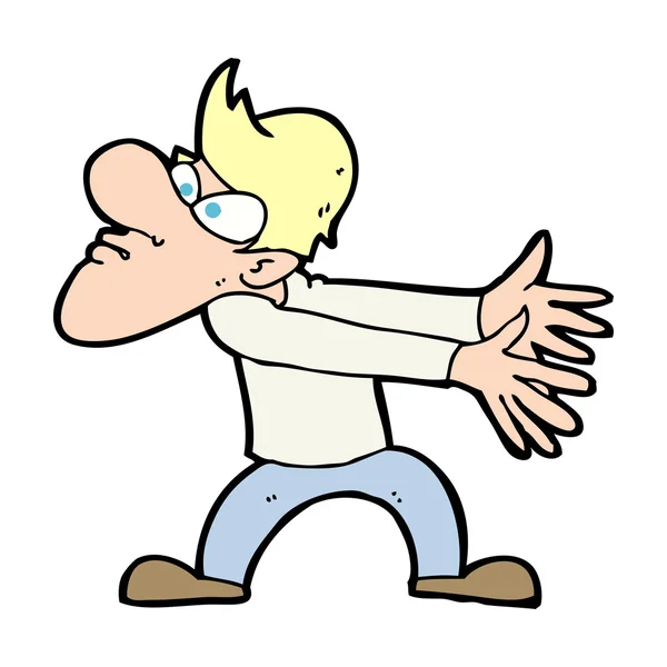 Cartoon annoyed man gesturing — Stock Vector