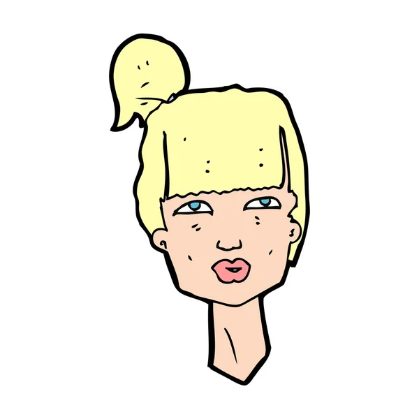 卡通女性头 — 图库矢量图片