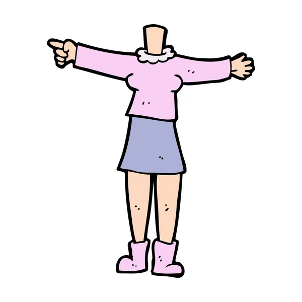 Corps féminin dessin animé (ajouter des photos ou mélanger et faire correspondre les dessins animés) — Image vectorielle
