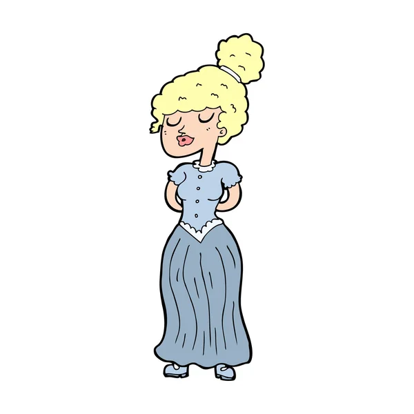 Cartoon mooie victoriaanse vrouw — Stockvector