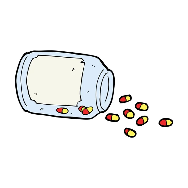 Cartoon pot van pillen — Stockvector