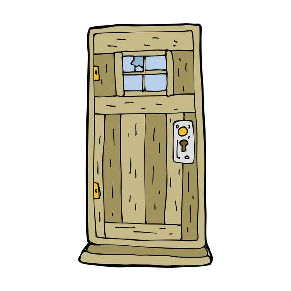 Dessin animé vieille porte en bois — Image vectorielle