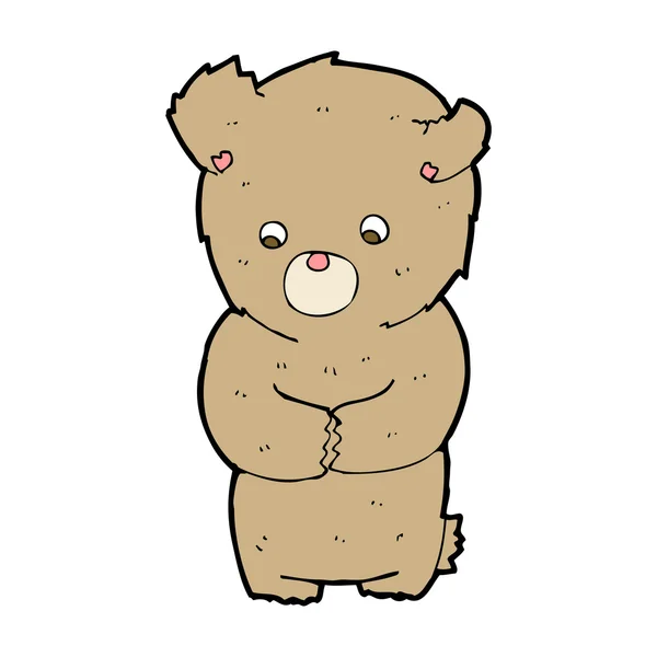 卡通害羞泰迪熊 — 图库矢量图片