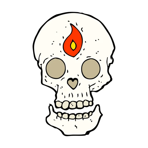 Calavera mística de dibujos animados — Vector de stock