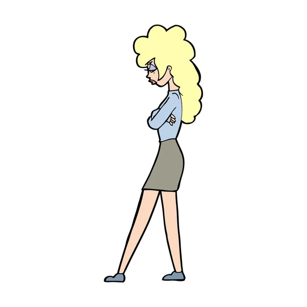 Cartoon geërgerd vrouw — Stockvector