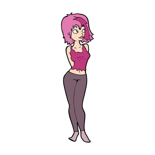 Cartoon attraktiva flicka — Stock vektor