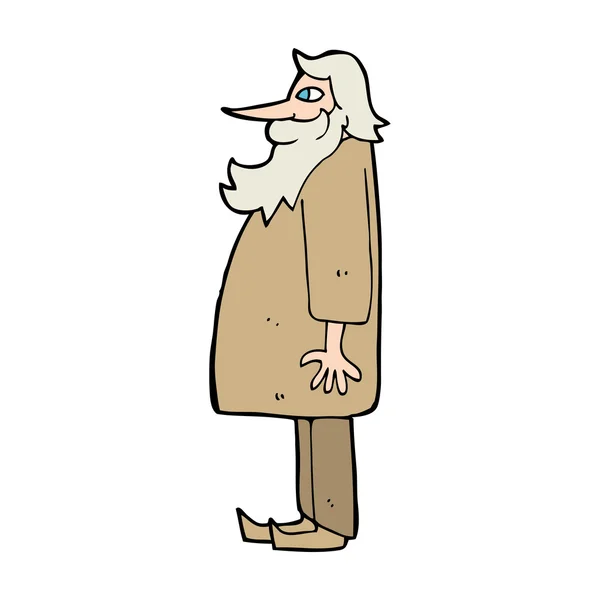 Çizgi film sakallı yaşlı adam — Stok Vektör