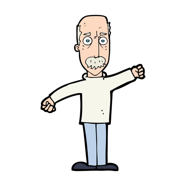 Kreslený naštvaný starý muž — Stockový vektor