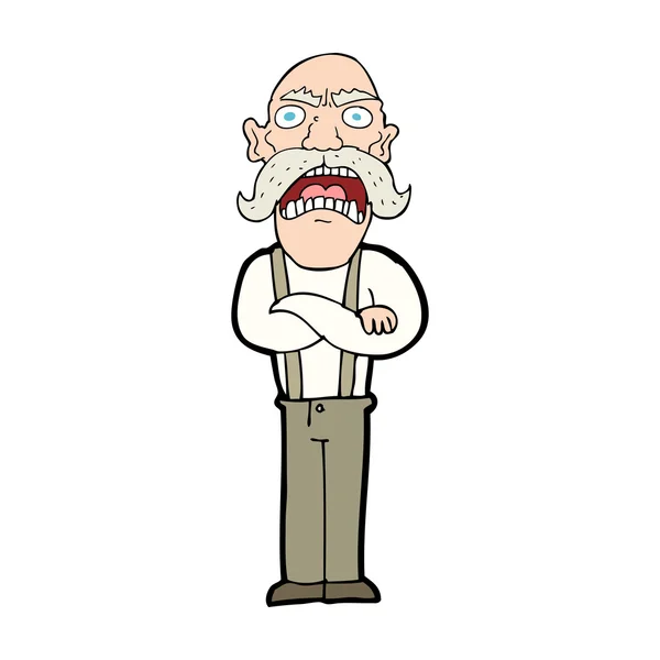 Kreslený šokovaný starý muž — Stockový vektor