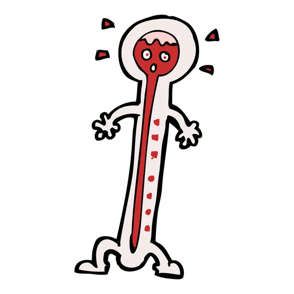 Cartoon heißes Thermometer — Stockvektor