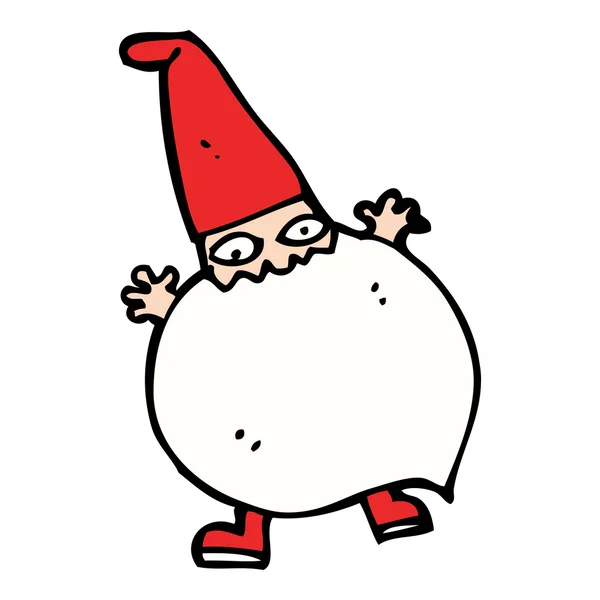 Dessin animé minuscule père Noël — Image vectorielle
