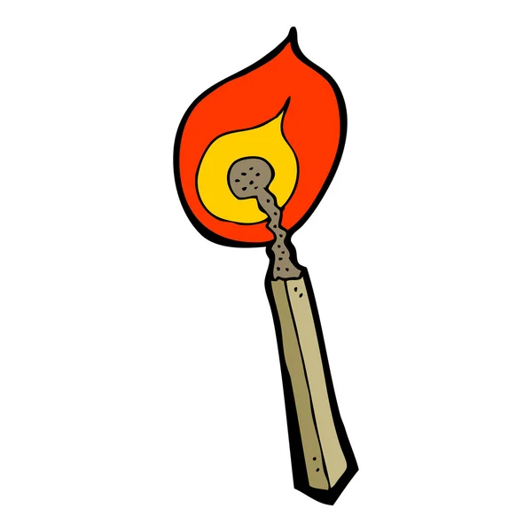 Cartoon burning match — Stock Vector